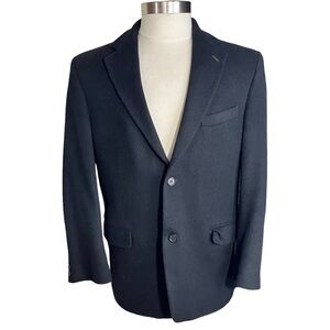 Gianfranco Ruffini Italy Men Black 100% Camel Hair  2 Button Suit Jacket Sz 40R